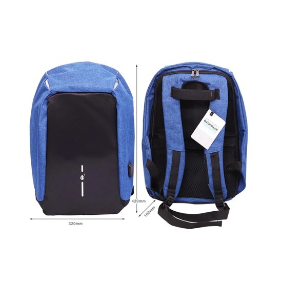 OnePlus Anti-Theft Backpack NR9117 with Charging Port for 15.6" Laptops Max. Blue